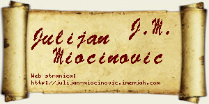 Julijan Miočinović vizit kartica